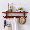 QPZK Rustic Wood Coat Rack Wall Mounted Shelf with Hooks,Brown Entryway Shelf Hanger with Coat Hooks for Mudroom, Bedroom, Kitchen, Bathroom, Hats, Coats, Scarfs 80cm view 1