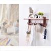 QPZK Rustic Wood Coat Rack Wall Mounted Shelf with Hooks,Brown Entryway Shelf Hanger with Coat Hooks for Mudroom, Bedroom, Kitchen, Bathroom, Hats, Coats, Scarfs 80cm view 4