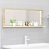 KTHLBRH (Fast Shipments) Bathroom Furniture Set Vanity Cabinet Bathroom Mirror Modern Look Easy to Assemble Durable Sturdy Bathroom Mirror White and Sonoma Oak 39.4"x4.1"x14.6" Chipboard view 1