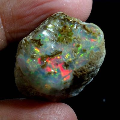 Dazzlegems 28.95 Cts AAA 100% Natural Rainbow Welo Fire Ethiopian Opal Rough Loose Gemstones-BC-02-13