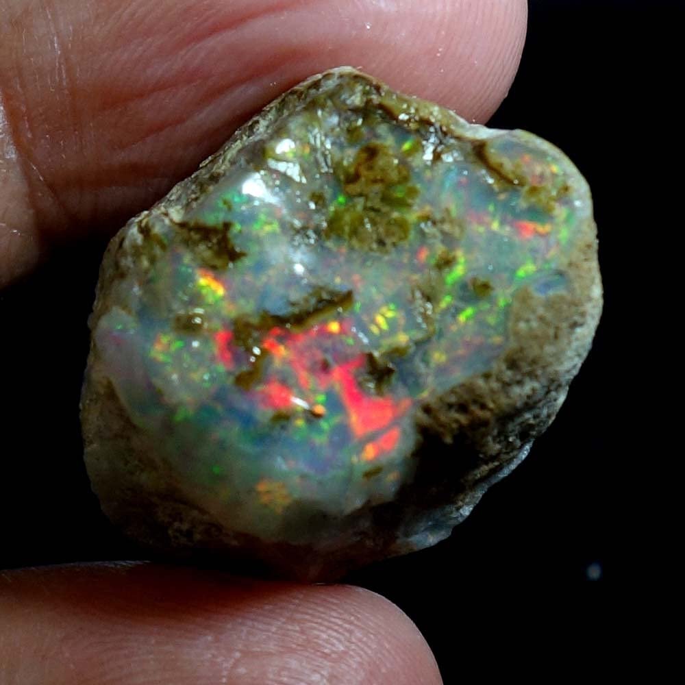 Dazzlegems 28.95 Cts AAA 100% Natural Rainbow Welo Fire Ethiopian Opal Rough Loose Gemstones-BC-02-13