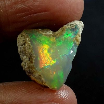 Dazzlegems 13.65 Cts AAA 100% Natural Rainbow Welo Fire Ethiopian Opal Rough Loose Gemstones-BC-02-03