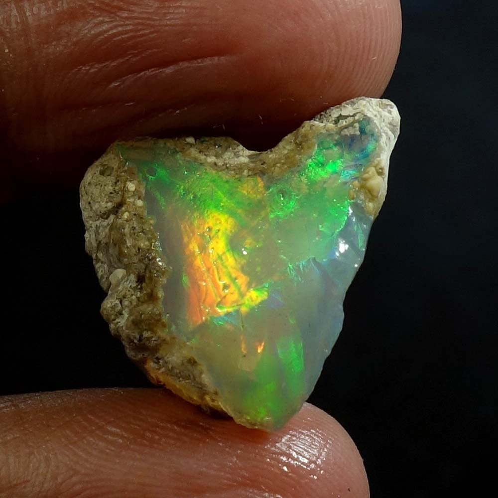 Dazzlegems 13.65 Cts AAA 100% Natural Rainbow Welo Fire Ethiopian Opal Rough Loose Gemstones-BC-02-03