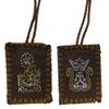 Bulk Brown Wool Embroidered Scapular Catholic Necklace for Men and Women, Scapulars with Images of The Sacred Heart of Jesus and The Immaculate Heart of Mary, 12 Pack view 3