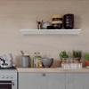American Art Decor Large Rustic Wedge Wood Decorative Floating Wall Mounted Shelf - White - 36" L x 5" H x 8" D view 2