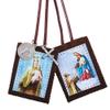 Needzo Bulk Full Color Scapulars Catholic Necklace for Men and Women, Our Lady of Mount Carmel and St Simon Stock Felt Scapular with Saint Benedict Medal and Crucifix Dangle, 24 Inches, 12 Pack view 2