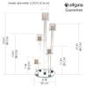 Allgala 23 Inch Glass Candelabra (58CM) Tall 5-Cup Crystal Solid Glass Tube Rod Supported Votive Candelabra-HD89128 - for Wedding Bridal Formal Events view 2