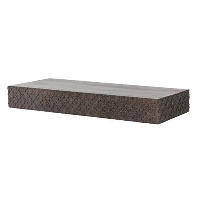 American Art Decor Small Rustic Embossed Wood Decorative Floating Wall Mounted Shelf - Black - 24.25" L x 3" H x 8.25" D
