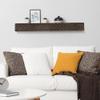 American Art Decor Small Rustic Embossed Wood Decorative Floating Wall Mounted Shelf - Black - 24.25" L x 3" H x 8.25" D view 2