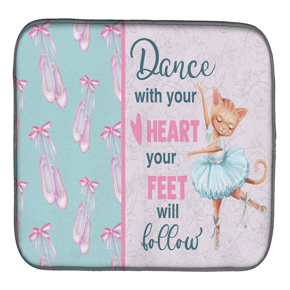 Caroline's Treasures 14 in x 21 in Dance with your heart and your feet will follow Dish Drying Mat