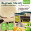 All Seasons Indoor Composter Starter Kit - Two Family-Sized Composting Bins for Kitchen Countertop and Bokashi Bran Starter 5 lb (2 gallons), Easily Compost Food After Every Meal, Odor Free view 2