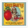 Wenatchee Valley Apples - Chief Seattle Brand - Vintage Fruit Crate Label c.1920s - Fine Art Matte Paper Print (Unframed) 20x26in view 1