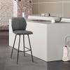 Armen Living Tandy Gray Faux Leather and Black Metal 26" Counter Stool view 2