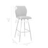 Armen Living Tandy Gray Faux Leather and Black Metal 26" Counter Stool view 3