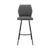 Armen Living Tandy Gray Faux Leather and Black Metal 26" Counter Stool view 4