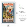 New Zealand - Carefree Holidays - Mountain Hiking - Vintage Travel Poster c.1930 - Fine Art Matte Paper Print (Unframed) 20x26in view 2