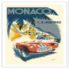 1952 Monaco Grand Prix - Race Cars - Vintage Car Racing Poster by B. Minne c.1952 - Fine Art Matte Paper Print (Unframed) 30x44in view 1