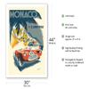 1952 Monaco Grand Prix - Race Cars - Vintage Car Racing Poster by B. Minne c.1952 - Fine Art Matte Paper Print (Unframed) 30x44in view 2