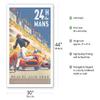 1959 Grand Prix - 24 hours of Le Mans France - Endurance Racing - Vintage Car Racing Poster by Michel Blignod c.1959 - Fine Art Matte Paper Print (Unframed) 30x44in view 2