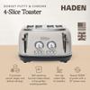 Haden Dorset 4-Slice Wide-Slot Toaster, Stainless-Steel Bread Toaster with Adjustable Browning Control, Crumb Tray & Non-Slip Feet, Putty & Chrome view 2