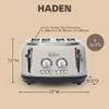 Haden Dorset 4-Slice Wide-Slot Toaster, Stainless-Steel Bread Toaster with Adjustable Browning Control, Crumb Tray & Non-Slip Feet, Putty & Chrome view 4
