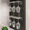 2 Pack Transparent Wine Glasses Rack Under Cabinet,Hanging Stemware Rack for Cabinet Kitchen Bar,Acrylic Organizer Holds Up To 6 Glasses view 1