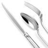 KEAWELL Luxury 20 Pieces 18/10 Stainless Steel Flatware set, Service for 4, silver plated with gold accents, Fine Silverware set and Dishwasher Safe (Silver) view 3