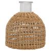 Abaodam Grass Woven Vase 3.54X2.95X2.95In Natural Decorative Glass Flower Vase for Home Desktop Decor Simple Wicker Wrapped Flower Arrangement Holder view 1