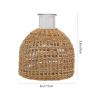 Abaodam Grass Woven Vase 3.54X2.95X2.95In Natural Decorative Glass Flower Vase for Home Desktop Decor Simple Wicker Wrapped Flower Arrangement Holder view 2