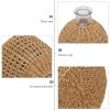 Abaodam Grass Woven Vase 3.54X2.95X2.95In Natural Decorative Glass Flower Vase for Home Desktop Decor Simple Wicker Wrapped Flower Arrangement Holder view 3