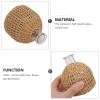 Abaodam Grass Woven Vase 3.54X2.95X2.95In Natural Decorative Glass Flower Vase for Home Desktop Decor Simple Wicker Wrapped Flower Arrangement Holder view 4