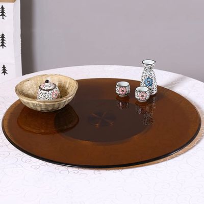 LKP 27/31/35Inch Kitchen Rotating Tray Lazy Susan Turntable Tabletop Tempered Glass Service Tray Swivel Turntable Serving Plate For Display