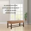 GAMUKAI Velvet Spandex Bench Covers  Soft, Thick Stretchable Slipcover for Dining Room, Living Room, Bedroom | Removable & Machine Washable Bench Seat Protector (Leather, Medium) view 3
