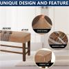 GAMUKAI Velvet Spandex Bench Covers  Soft, Thick Stretchable Slipcover for Dining Room, Living Room, Bedroom | Removable & Machine Washable Bench Seat Protector (Leather, Medium) view 4