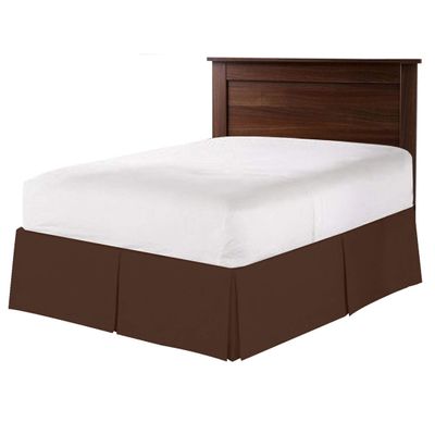 500 Thread Count Egyptian Cotton Split Corner Bed Skirt/Dust Ruffle Queen Size Bed Skirt - 24" Inch Drop Length Chocolate Solid