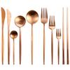 Silverware Set, Frosted Cutlery Set BY KKZY (Color : Rose gold) view 1