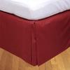 500 Thread Count Egyptian Cotton Split Corner Bed Skirt/Dust Ruffle Queen Size Bed Skirt - 24" Inch Drop Length Burgundy Stripe view 1