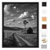 Sunwes Canvas Floater Frame for 11.25Deep Gallery Wrapped Canvas, Wood-Look Floating Frame Wall Artwork for Oil Paintings, Gallery Bedroom, Living Room, Studio, Made in USA (Black,18x36) view 1