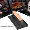 YRHH Grill Burger Press, Commercial Cast Iron Steak Press with Wooden Handle view 2