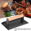 YRHH Grill Burger Press, Commercial Cast Iron Steak Press with Wooden Handle view 3