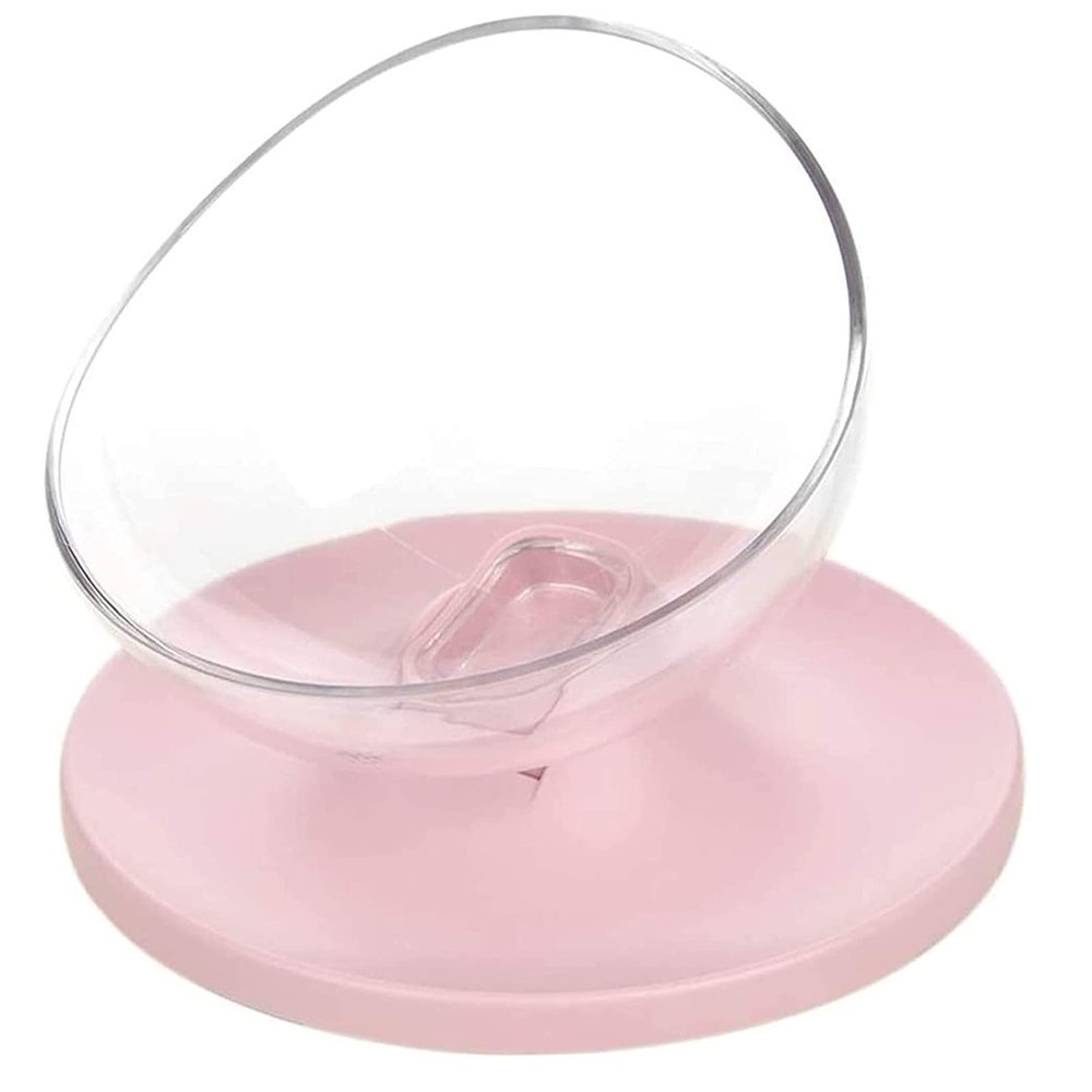 DYWOZDP Double Cat Dog Bowls Elevated Cat Food Water Bowls 20Tilted Raised Pet Feeder Bowl with Anti Slip Stand for Cats and Small Dogs,Pink+White