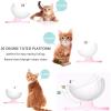 DYWOZDP Double Cat Dog Bowls Elevated Cat Food Water Bowls 20Tilted Raised Pet Feeder Bowl with Anti Slip Stand for Cats and Small Dogs,Pink+White view 4