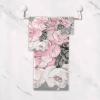 ALAZA Pink Flowers Roses and Leaves on Gray Towel Bathroom Sets 3 Piece Bath Towel Sets1 Bath Towel 1 Hand Towel 1 Washcloth Soft Luxury Absorbent Decorative Towels for Beach Gym Spa view 2