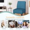 ALISH Accent Chairs Set of 2 Upholstered Living Room Chairs Armless Side Chairs Bedroom Chairs with Curved Backrest and Wooden Legs Blue view 3