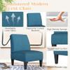 ALISH Accent Chairs Set of 2 Upholstered Living Room Chairs Armless Side Chairs Bedroom Chairs with Curved Backrest and Wooden Legs Blue view 4