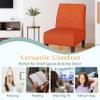 ALISH Accent Chairs Set of 2 Upholstered Living Room Chairs Armless Side Chairs Bedroom Chairs with Curved Backrest and Wooden Legs Orange view 4