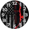 Archery Bow Hunting Us Flag Round Wall Clock Waterproof Decorative Clocks for Living Room Classroom Patio Bedroom view 1