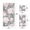 ALAZA Pink Flowers and Leaves on Gray Rose Floral Tile Towel Bathroom Sets 3 Piece Bath Towel Sets1 Bath Towel 1 Hand Towel 1 Washcloth Soft Luxury Absorbent Decorative Towels for Beach Gym Spa view 3