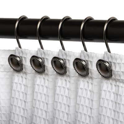 Utopia Alley Shower Hooks - Shower Curtain Rings for Bathroom - Rust Proof Shower Curtain Hooks for Shower Curtain or Liner - Set of 12, Oil Rubbed Bronze