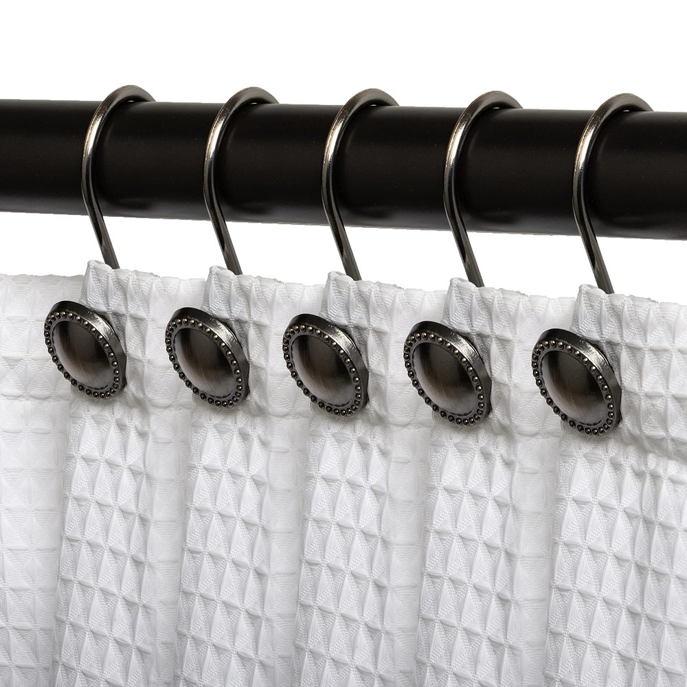 Utopia Alley Shower Hooks - Shower Curtain Rings for Bathroom - Rust Proof Shower Curtain Hooks for Shower Curtain or Liner - Set of 12, Oil Rubbed Bronze